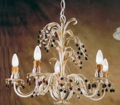 Casa Padrino Barock Kronleuchter Ø 60 x H. 45 cm 5-flammig - Handgefertigte Leuchte aus Italien - Barock Leuchten