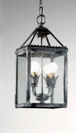 Casa Padrino Barock Kronleuchter Schwarz Silber B. 20 x T. 20 x H. 45 cm 4-flammig - Handgefertigte Leuchte aus Italien - Barock Leuchten