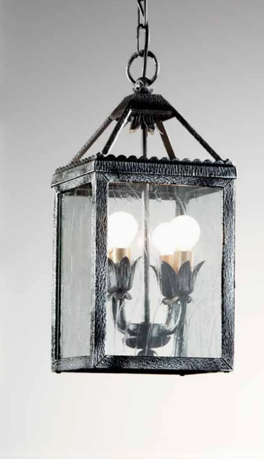 Casa Padrino Barock Kronleuchter Schwarz Silber B. 20 x T. 20 x H. 45 cm 4-flammig - Handgefertigte Leuchte aus Italien - Barock Leuchten