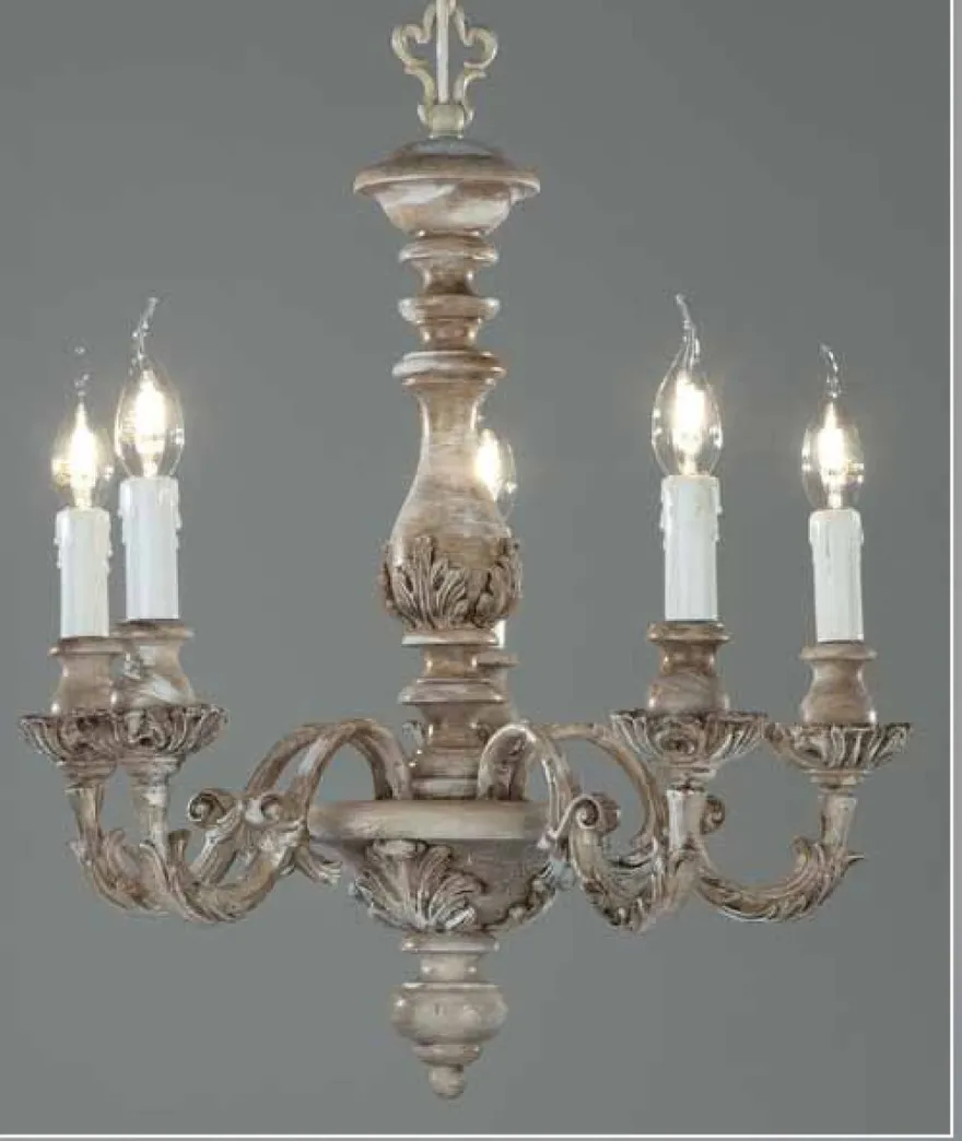 Casa Padrino Barock Kronleuchter Ø 52 x H. 55 cm 5-flammig - Handgefertigte Leuchte aus Italien - Barock Leuchten