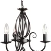 Casa Padrino Barock Kronleuchter Schwarz Ø 36 x H. 45 cm - Eleganter Wohnzimmer Kronleuchter - Kronleuchter im Barockstil