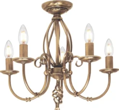 Casa Padrino Barock Kronleuchter Antik Messingfarben Ø 47 x H. 45 cm - Eleganter Wohnzimmer Kronleuchter - Kronleuchter im Barockstil