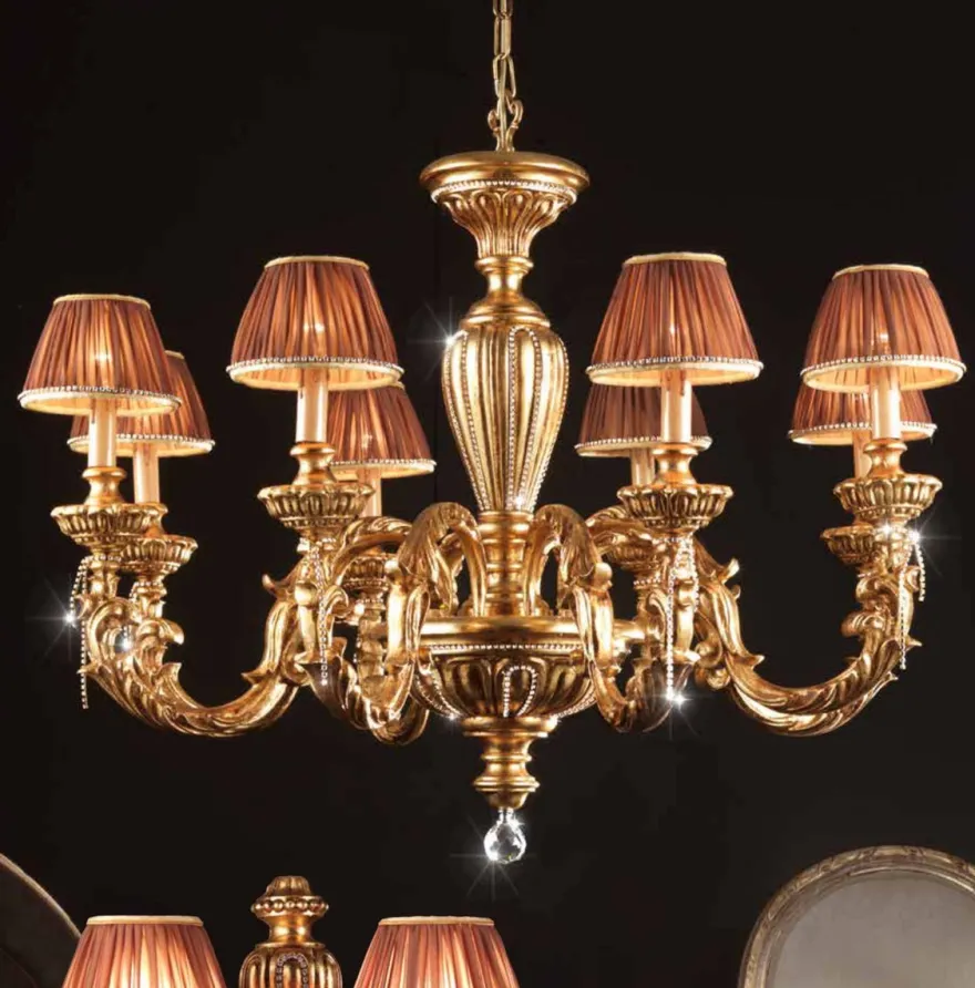 Casa Padrino Barock Kronleuchter Ø 95 x H. 70 cm 8-flammig - Handgefertigte Leuchte aus Italien - Barock Leuchten