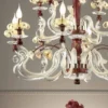 Casa Padrino Barock Kronleuchter Antikrot Gold Ø 105 x H. 90 cm 12-flammig - Handgefertigte Leuchte aus Italien - Barock Leuchten