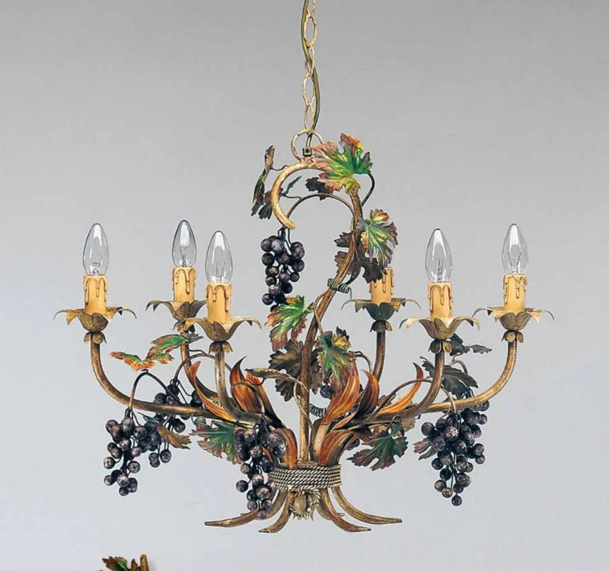 Casa Padrino Barock Kronleuchter Ø 70 x H. 55 cm 6-flammig - Handgefertigte Leuchte aus Italien - Barock Leuchten