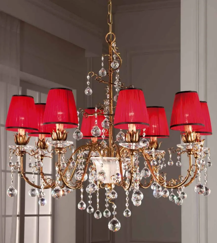Casa Padrino Barock Kronleuchter Ø 90 x H. 85 cm 8-flammig - Handgefertigte Leuchte aus Italien - Barock Leuchten