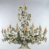 Casa Padrino Barock Kronleuchter Grün Creme Ø 127 x H. 113 cm 18-flammig - Handgefertigte Leuchte aus Italien - Barock Leuchten