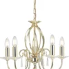 Casa Padrino Barock Kronleuchter Messing Ø 48 x H. 42 cm - Elegante Wohnzimmer Kronleuchter - Kronleuchter im Barockstil