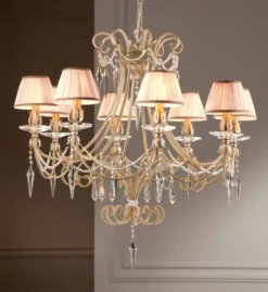 Casa Padrino Barock Kronleuchter Ø 80 x H. 85 cm 8-flammig - Handgefertigte Leuchte aus Italien - Barock Leuchten