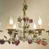 Casa Padrino Barock Kronleuchter Pastellgrün Ø 70 x H. 55 cm 6-flammig - Handgefertigte Leuchte aus Italien - Barock Leuchten