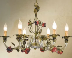 Casa Padrino Barock Kronleuchter Pastellgrün Ø 70 x H. 55 cm 6-flammig - Handgefertigte Leuchte aus Italien - Barock Leuchten