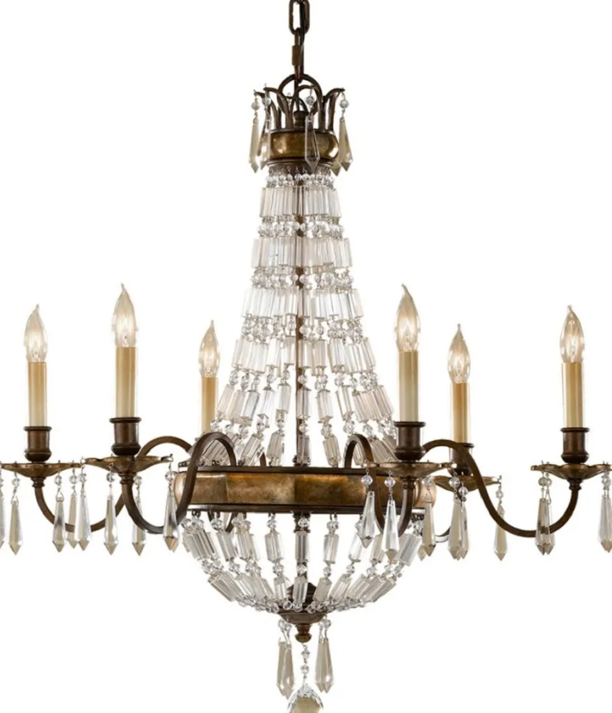 Casa Padrino Barock Kronleuchter mit Kristallglas Bronze Ø 68,6 x H. 74 cm - Prunkvoller Kronleuchter im Barockstil - Edel & Prunkvoll