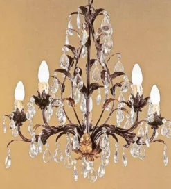 Casa Padrino Barock Kronleuchter Ø 60 x H. 60 cm 5-flammig - Handgefertigte Leuchte aus Italien - Barock Leuchten