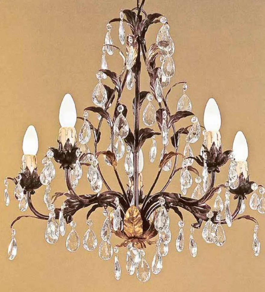 Casa Padrino Barock Kronleuchter Ø 60 x H. 60 cm 5-flammig - Handgefertigte Leuchte aus Italien - Barock Leuchten