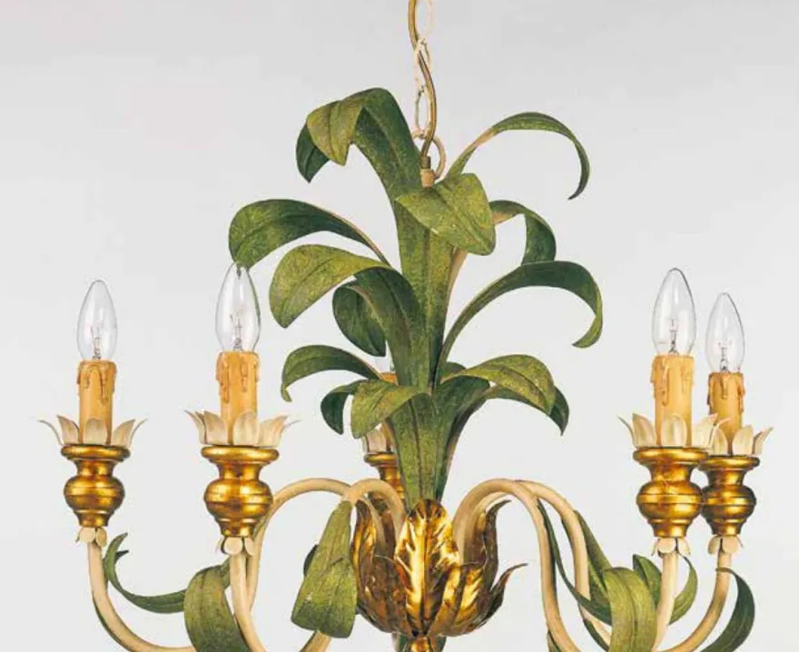 Casa Padrino Barock Kronleuchter Ø 63 x H. 52 cm 5-flammig - Handgefertigte Leuchte aus Italien - Barock Leuchten