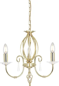 Casa Padrino Barock Kronleuchter Messing Ø 38 x H. 42 cm - Elegante Wohnzimmer Kronleuchter - Kronleuchter im Barockstil