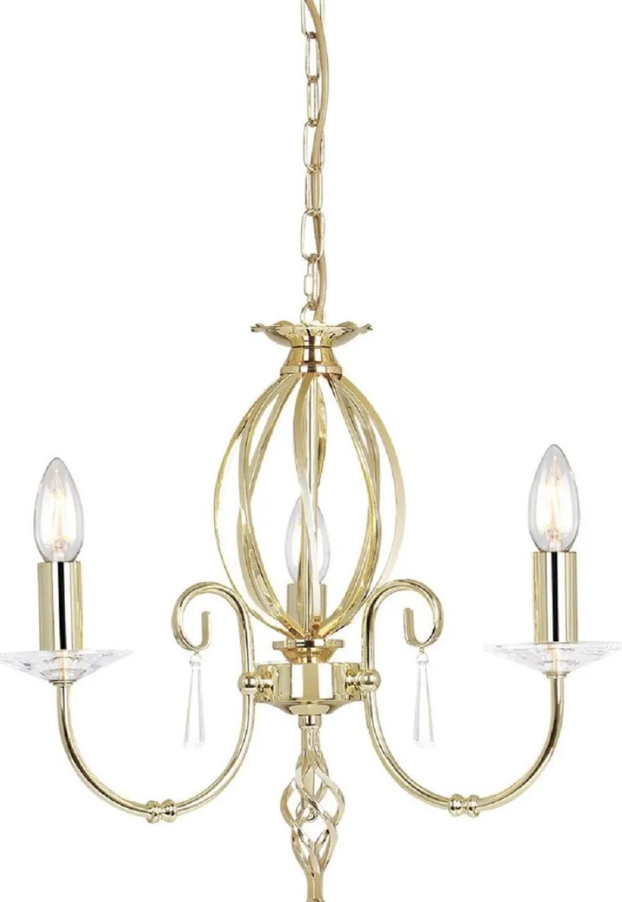 Casa Padrino Barock Kronleuchter Messing Ø 38 x H. 42 cm - Elegante Wohnzimmer Kronleuchter - Kronleuchter im Barockstil
