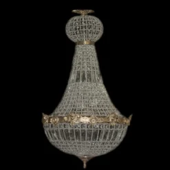 Casa Padrino Barock Kronleuchter im Antik Look Gold mit Glaskristallen, Durchmesser 50 cm, Höhe 90 cm - Luxus Leuchter
