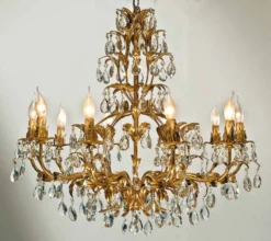Casa Padrino Barock Kronleuchter Ø 80 x H. 80 cm 10-flammig - Handgefertigte Leuchte aus Italien - Barock Leuchten