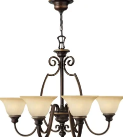 Casa Padrino Barock Kronleuchter Antik Bronze / Vintage Alabaster Ø 80,6 x H. 62,9 cm - Prunkvoller Kronleuchter mit eleganten Kunstglas Lampenschirmen - Barock Möbel