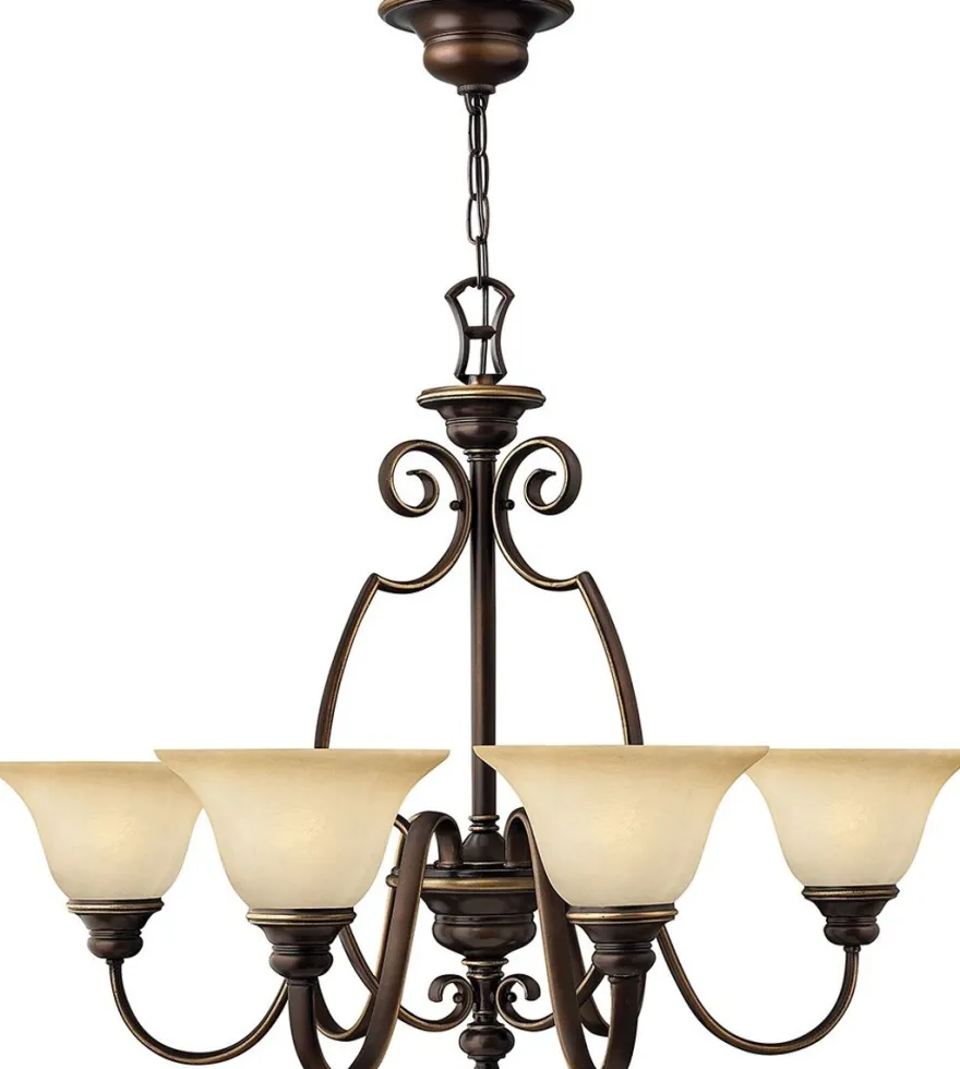 Casa Padrino Barock Kronleuchter Antik Bronze / Vintage Alabaster Ø 80,6 x H. 62,9 cm - Prunkvoller Kronleuchter mit eleganten Kunstglas Lampenschirmen - Barock Möbel