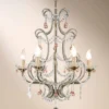 Casa Padrino Barock Kronleuchter Ø 55 x H. 70 cm 6-flammig - Handgefertigte Leuchte aus Italien - Barock Leuchten