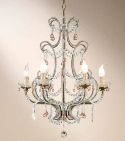 Casa Padrino Barock Kronleuchter Ø 55 x H. 70 cm 6-flammig - Handgefertigte Leuchte aus Italien - Barock Leuchten