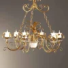 Casa Padrino Barock Kronleuchter Gold Ø 110 x H. 100 cm 6-flammig - Handgefertigte Leuchte aus Italien - Barock Leuchten