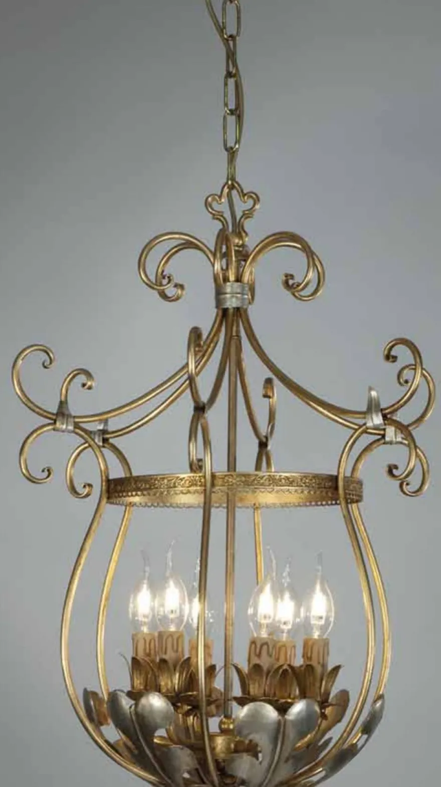 Casa Padrino Barock Kronleuchter Ø 70 x H. 50 cm 6-flammig - Handgefertigte Leuchte aus Italien - Barock Leuchten