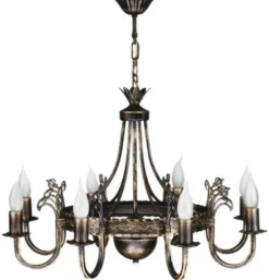 Casa Padrino Barock Kronleuchter Antik Bronze Ø 67 x H. 68 cm - Prunkvoller Wohnzimmer Metall Kronleuchter im Barockstil - Edel & Prunkvoll