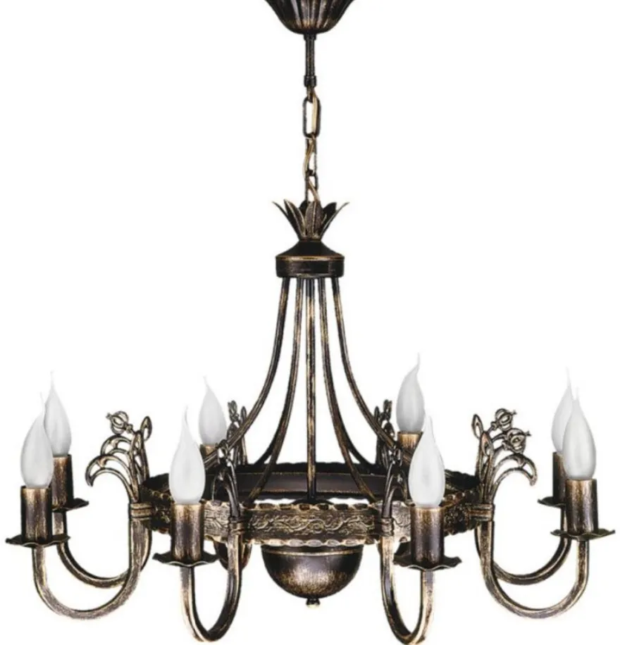 Casa Padrino Barock Kronleuchter Antik Bronze Ø 67 x H. 68 cm - Prunkvoller Wohnzimmer Metall Kronleuchter im Barockstil - Edel & Prunkvoll