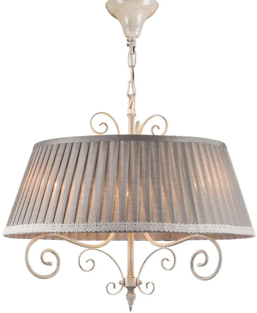 Casa Padrino Barock Kronleuchter im antiken Stil in Beige und Grau Ø 50 x H. 44 cm - Luxus Beleuchtung