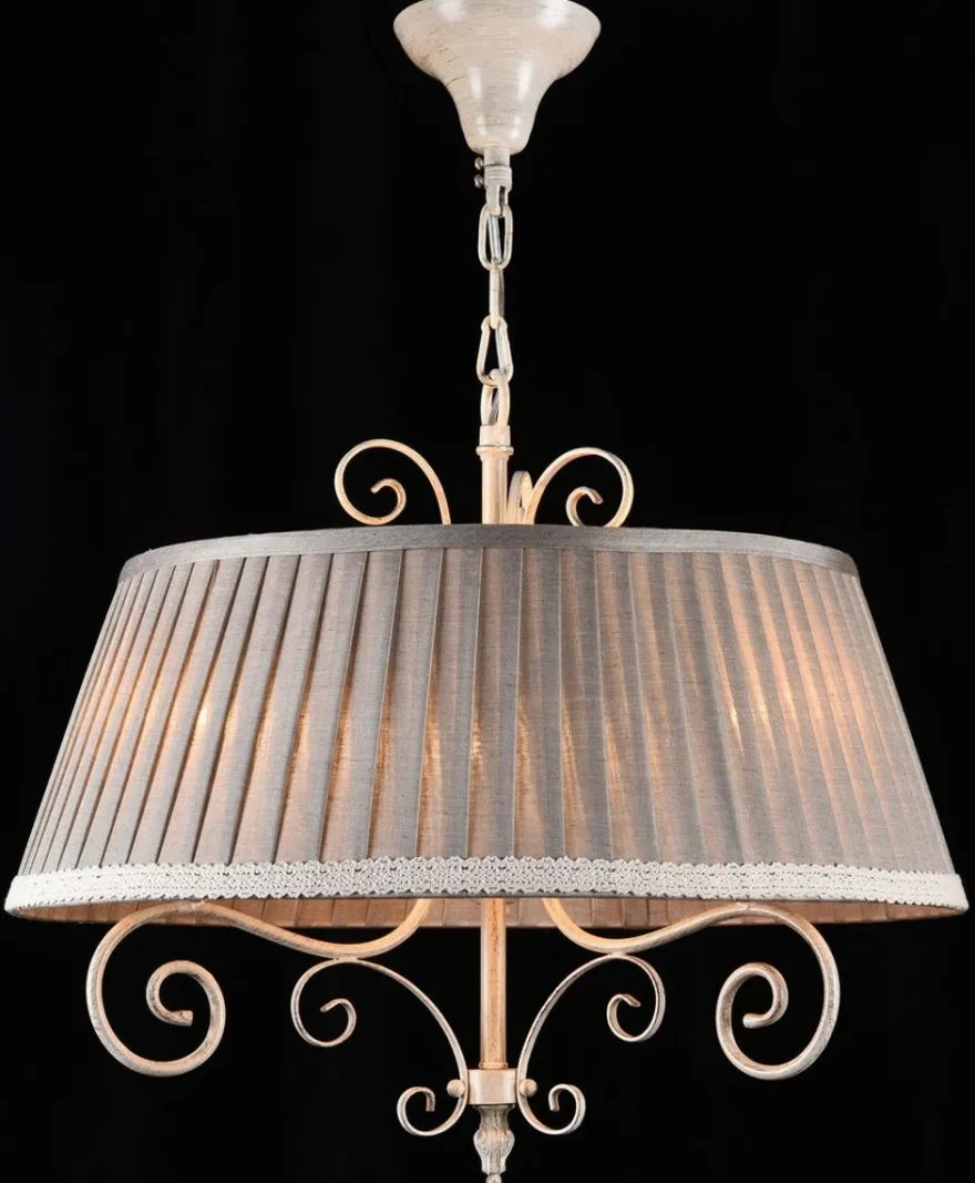 Casa Padrino Barock Kronleuchter im antiken Stil in Beige und Grau Ø 50 x H. 44 cm - Luxus Beleuchtung
