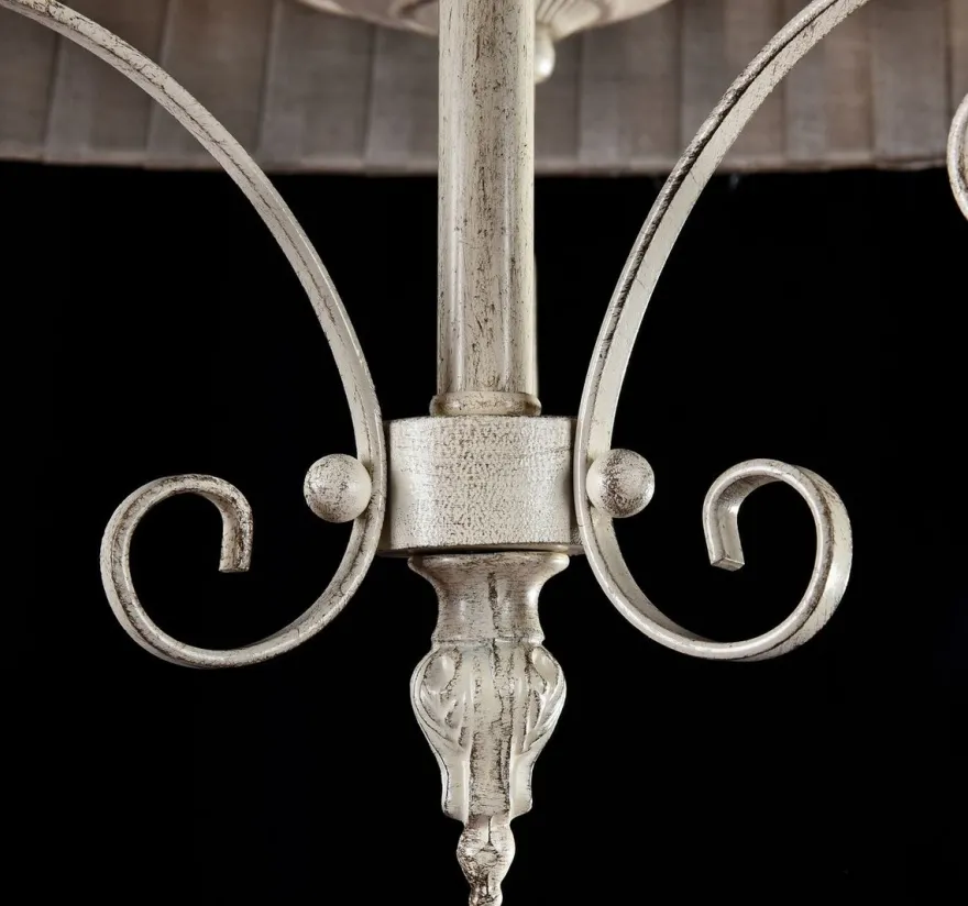 Casa Padrino Barock Kronleuchter im antiken Stil in Beige und Grau Ø 50 x H. 44 cm - Luxus Beleuchtung