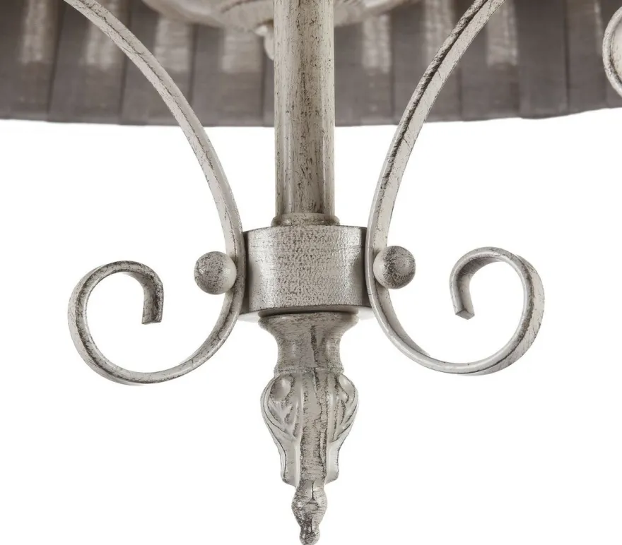 Casa Padrino Barock Kronleuchter im antiken Stil in Beige und Grau Ø 50 x H. 44 cm - Luxus Beleuchtung