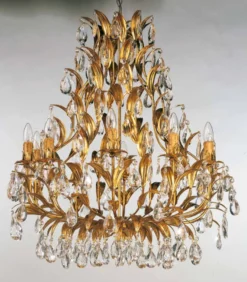 Casa Padrino Barock Kronleuchter Gold Ø 80 x H. 90 cm 10-flammig - Handgefertigte Leuchte aus Italien - Barock Leuchten