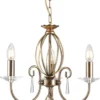 Casa Padrino Barock Kronleuchter Antik Messing Ø 38 x H. 42 cm - Elegante Wohnzimmer Kronleuchter - Kronleuchter im Barockstil