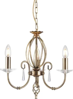 Casa Padrino Barock Kronleuchter Antik Messing Ø 38 x H. 42 cm - Elegante Wohnzimmer Kronleuchter - Kronleuchter im Barockstil