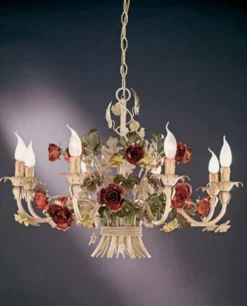 Casa Padrino Barock Kronleuchter Pastell Ø 80 x H. 55 cm 8-flammig - Handgefertigte Leuchte aus Italien - Barock Leuchten