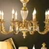 Casa Padrino Barock Kronleuchter Gold Ø 95 x H. 70 cm 8-flammig - Handgefertigte Leuchte aus Italien - Barock Leuchten
