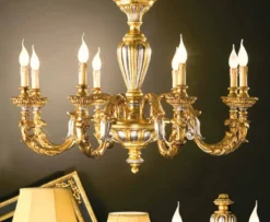 Casa Padrino Barock Kronleuchter Gold Ø 95 x H. 70 cm 8-flammig - Handgefertigte Leuchte aus Italien - Barock Leuchten