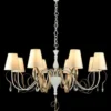 Casa Padrino Barock Kronleuchter Kristall Weiß 100 x H 67 cm - Antik Stil Deckenleuchte