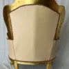 Casa Padrino Barock Kunstleder Sessel Beige / Gold - Barock Wohnzimmer Möbel