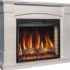 Casa Padrino Barock LED Elektrokamin Weiß 114 x 34 x H. 90,3 cm