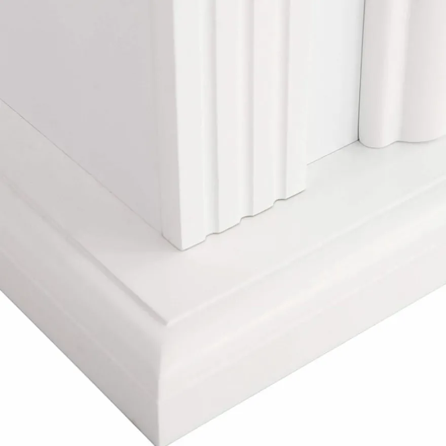 Casa Padrino Barock LED Elektrokamin Weiß 121 x 35 x H. 100 cm - Barock Möbel