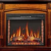 Casa Padrino Barock LED Elektrokamin Braun 114 x 34 x H. 90,3 cm