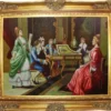 Casa Padrino Barock Ölgemälde Das Konzert Mehrfarbig / Gold 160 x 10 x H. 130 cm - Handgemaltes Gemälde mit prunkvollem Rahmen im Barockstil - Deko im Barockstil