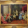 Casa Padrino Barock Ölgemälde Der Vortrag Mehrfarbig / Gold 160 x 10 x H. 130 cm - Handgemaltes Gemälde mit prunkvollem Rahmen im Barockstil - Barockstil Deko
