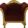 Casa Padrino Barock Lounge Sessel Bordeaux Rot / Gold Möbel Antik Stil - Wohnzimmer Club Möbel Sessel - Limited Edition