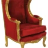 Casa Padrino Barock Lounge Thron Sessel Ohrensessel in Bordeaux Rot und Gold, 110 x 83 x 83 cm